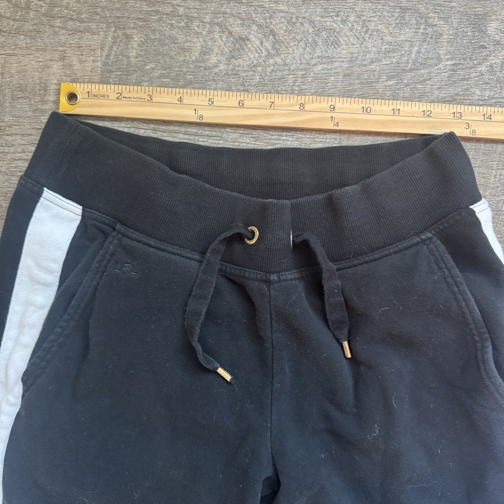 Men's Lauren Ralph Lauren Black Label Jogger Sweatpants Black and White Sz Small - Picture 6 of 9